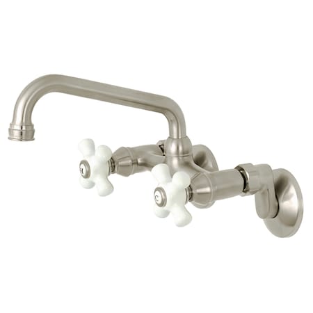 Kingston Brass KS613SN 2-Handle Wall Mount Kitchen Faucet KS613SN